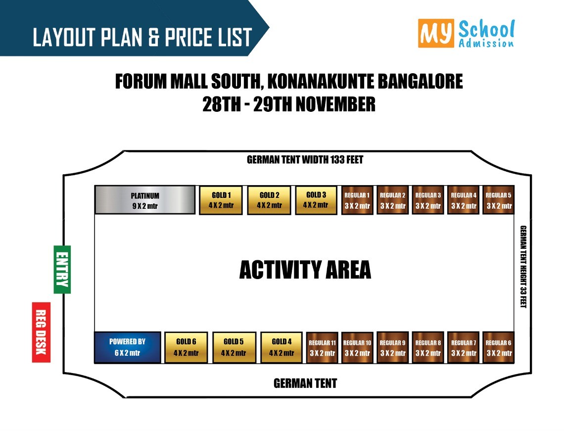 Stall floor plan for Forum Mall, South Bangalore